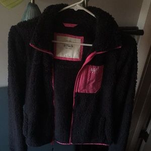 A&F full zip fuzzy jacket